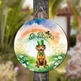 thumbnail image 4 of Happy St. Patrick’s Day Rhodesian Ridgeback with Green Hat Shamrocks Rainbow Round Wood Sign Ridgebacks Dog Lover Gifts Hanging Wall Home Decor - 03007, 4 of 5