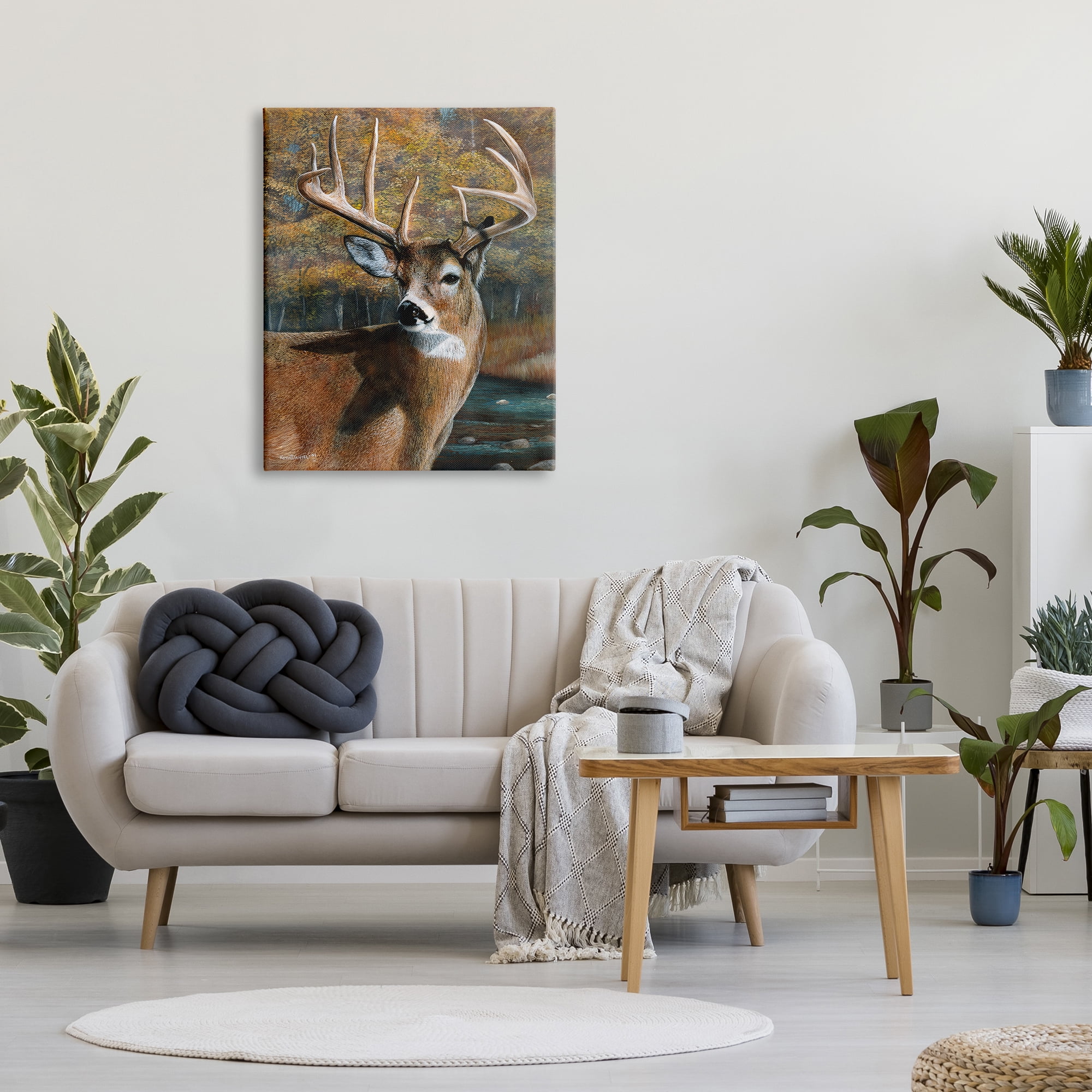 Stupell Industries Woodland Deer Portrait Animals & Insects Painting Gallery Wrapped Canvas Print Wall Art, 30 x 40