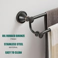 thumbnail image 3 of Adjustable Retractable 15-27 Inches Stainless Steel Bathroom Towel Bar, Bathroom Accessories Bath Hotel Double Towel Bar Rod Hanger Wall Mounted Towel Holder Towel Rack, Oil Rubbed Bronze, 3 of 12