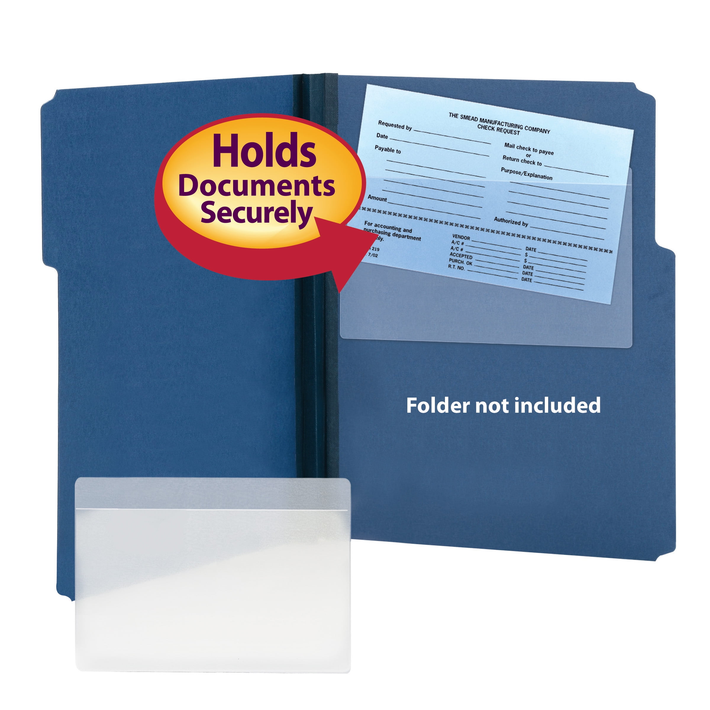 Smead SelfAdhesive Poly Pockets Document Clear 100/BX Other (68185)