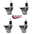 thumbnail image 2 of 3 Inch Nylon Swivel 1-3/4 Inch Expanding Stem Caster Set with Brake SCC, 2 of 2