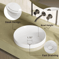 thumbnail image 2 of Los Flexi 16" Bathroom Round Vessel Sink, Semi-Recessed Glossy Ceramic Basin Without Overflow, Modern Design for Small Spaces, 2 of 13