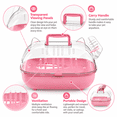 thumbnail image 5 of OANLKGI Small Pet Travel Carrier 10.83 x 8.66 IN Acrylic Viewing Panels Transparent Animal Transport Box Water Bottle and Carry Handle Portable Ventilated Pet Cage Pet Travel Pink, 5 of 5