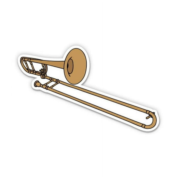 Trombone - 3" Vinyl Sticker - For Car Laptop I-Pad Phone Helmet Hard Hat - Waterproof Decal
