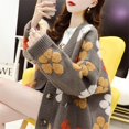 thumbnail image 4 of Flower Sweater Coat for Women Autumn and Winter New Loose and Lazy Style Knitted Cardigan Top, 4 of 8