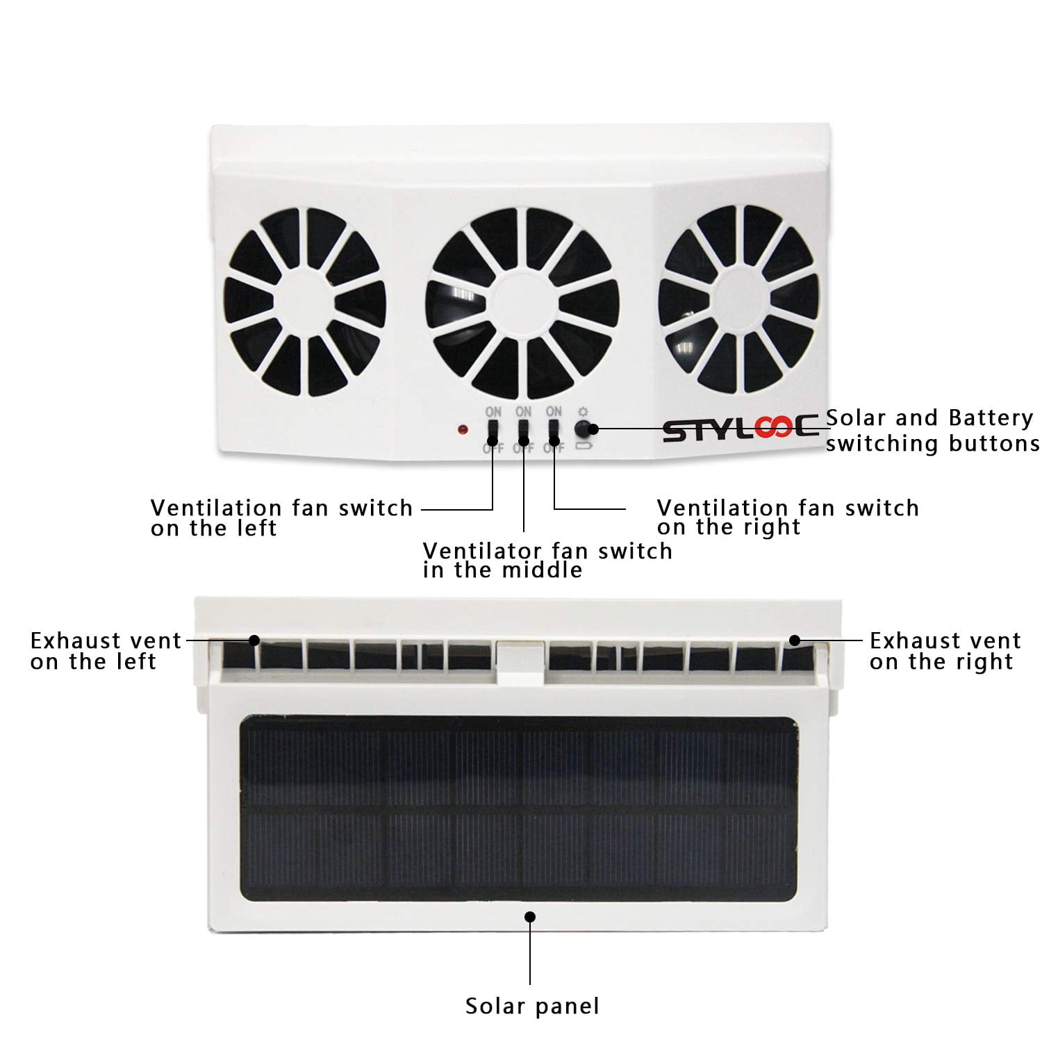 Newest Solar Powered Car Ventilator, Solar Powered Car Exhaust Fan, Car  Radiator,Eliminate The Peculiar Smell Inside - Walmart.com