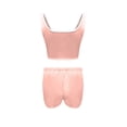 thumbnail image 4 of Bixock Womens Pajama Set,Pajamas for Women Solid Color U Neck Fitted Camisole Crop Top Summer Lightweight 2 Piece Loungewear Sleepwear, 4 of 6