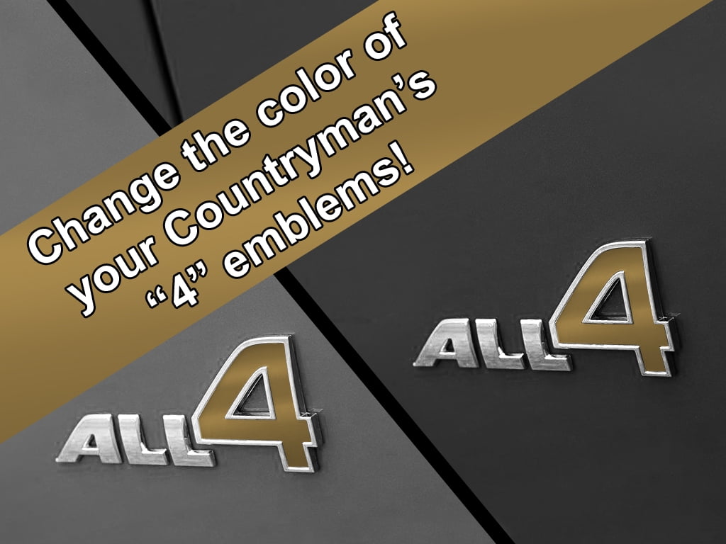 MINI Cooper All 4 Emblem Decal Inserts - Color Vinyl Stickers For Countryman Paceman Clubman