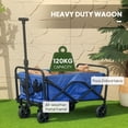 thumbnail image 4 of CoSoTower Chariot de Jardin Pliable et Rabattable, Chariot de Pelouse Robuste avec Roues Universelles et Poignée Réglable, Bleu, 4 of 7