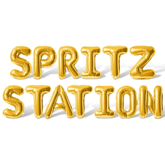Letter Balloons - SPRITZ STATION 16" Inch Alphabet Letters Foil Mylar Balloon Baby Shower Party Banner (Gold)