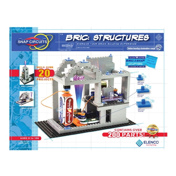 Snap Circuits® BRIC: Structures SCBRIC1 | Electronics Exploration Kit | Over 20 Projects 140  Bricks | STEM Educational Toy for Kids 8 