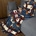 thumbnail image 6 of Catalonia Wearable Blanket with Sleeves and Pocket, Cozy Soft Fleece Micro Plush Wrap Adult Blanket Robe for Women Men, Southwest Blue Pattern Makes a Great Gift for Holidays, 73" x 51"., 6 of 7
