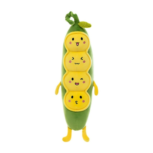 Pea Animal relleno peluche Juguete de guisante lindo y cómodo cuerpo largo de cuerpo largo. Amarillo