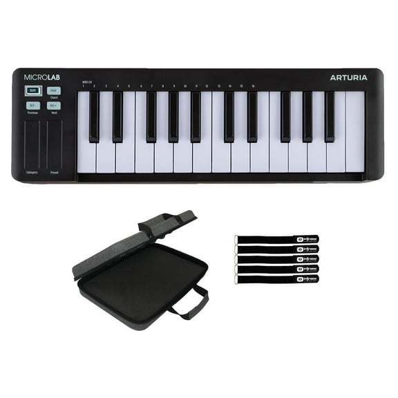 Arturia MicroLab mk3 Black Ultra-Compact MIDI Controller with Case Package