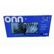 (Open Box) onn 34 Curved Ultrawide WQHD (3440 x 1440p) 120Hz Bezel-Less Office Monitor with Cable, Black