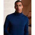 thumbnail image 5 of Kallspin Men’s Wool Blend Turtle Neck Midweight Pullover Sweaters(Navy Blue,2X-Large), 5 of 10