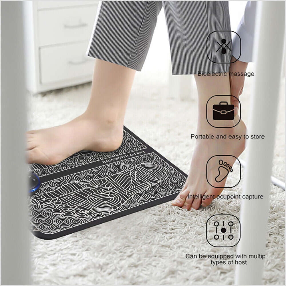 Portable Electric Foot Massager Pad Muscle Stimulator Blood Circulation Mat USA