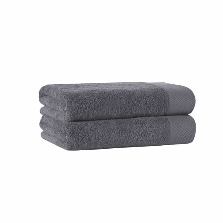 Enchante Home Signature Turkish Cotton 2 pcs Bath Towels - Anthracite