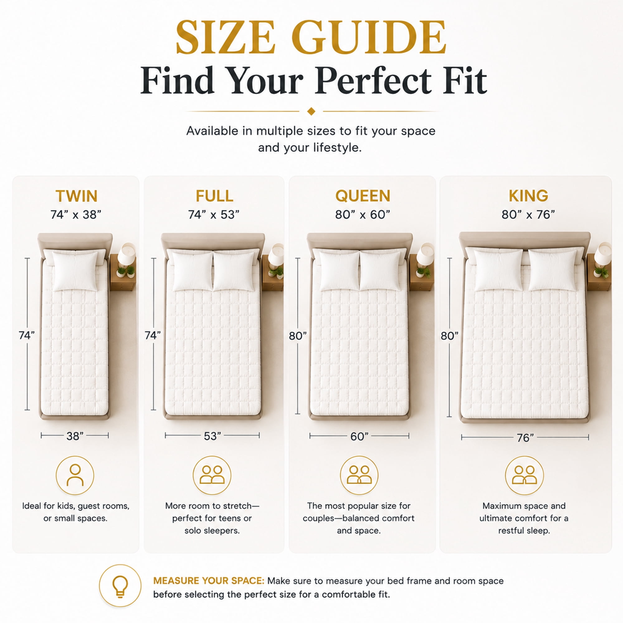 Continental Sleep, Quilted Fitted Mattress Pad – Fitted Elastic Quilted Protector, Cover Stretches up to 18 Inches Deep Pocket - Machine Washable Topper, Twin, White