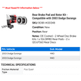 thumbnail image 2 of Rear Brake Pad and Rotor Kit - Compatible with 2003 Dodge Durango, 2 of 2