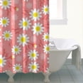 thumbnail image 4 of Pink Daisy Flower Yellow Centers Pattern Shower Curtain 72"x84" ,Bathroom Decorative Shower Curtains Set with 12 Hooks,Modern Waterproof Washable Shower Curtain, 4 of 6