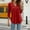 Red, variant on Ladies Casual Solid Color 3/4 Sleeve V-Neck Tops Waist Cinched Blouse Flattering Fits Feminine Shirt for Work Wear(Red,2XL)