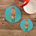 thumbnail image 2 of SKYSONIC Christmas Nutcracker Blue Pot Holders Trivets, 2 Pcs Heat Resistant Trivets,Knife Dot Cotton Thread Weave Mats for Hot Pads Pans Pot Bowl Teapot for Kitchen Decor, 2 of 7