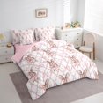 thumbnail image 3 of Erosebridal Rabbit Bowknot Bedding Twin Size, Kawaii Ribbon Bedding Sets Twin Size, Cartoon Animal Reversible Bed Set, Breathable Room Decorative, 7pcs, 3 of 6
