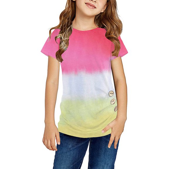 AURIGATE Kids Tie Dye Shirt Children Hippies Senior Tie-Dye Tee Tshirt for Boys' Girls'