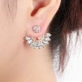 thumbnail image 3 of Pendiente de flor hueca Minnieouse para mujer Cristal Plata 2,5 * 2,3 cm, 3 of 6
