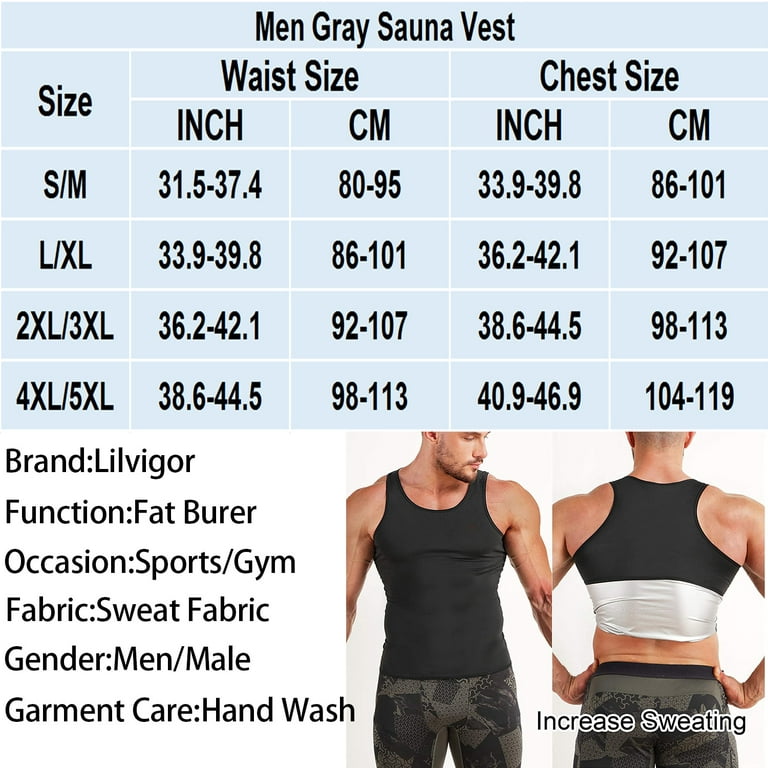 Men's Heat Trapping Vest Sauna Sweat Enhancing Vest Workout Body Shaper  Vest XL