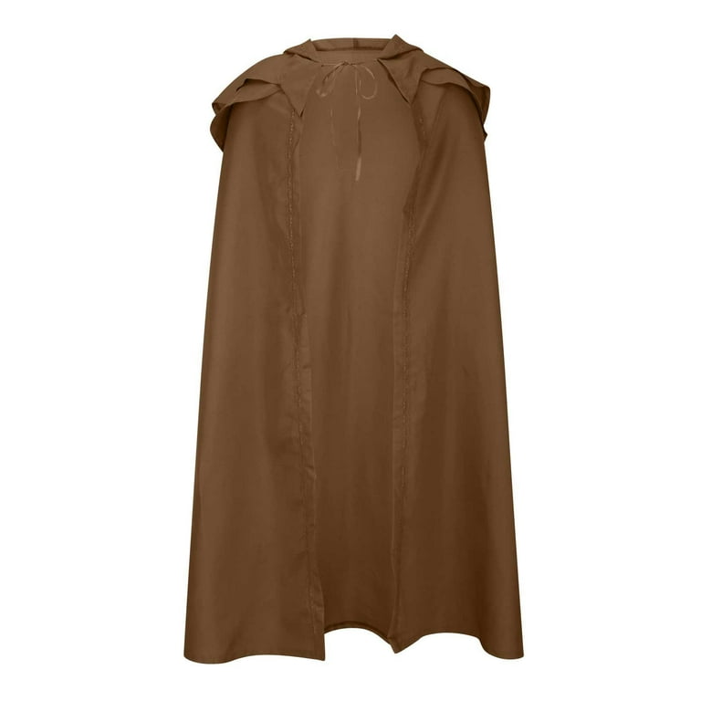 Heren Party Mantel Verkoop Halloween Kleding Effen Gesp Hooded Afneembare Lange Capes Middeleeuwse Vintage Mantel Opruiming Gothic Duivel Dood Gewaad Cosplay Kostuum Clubwear, Blauw, 4XL