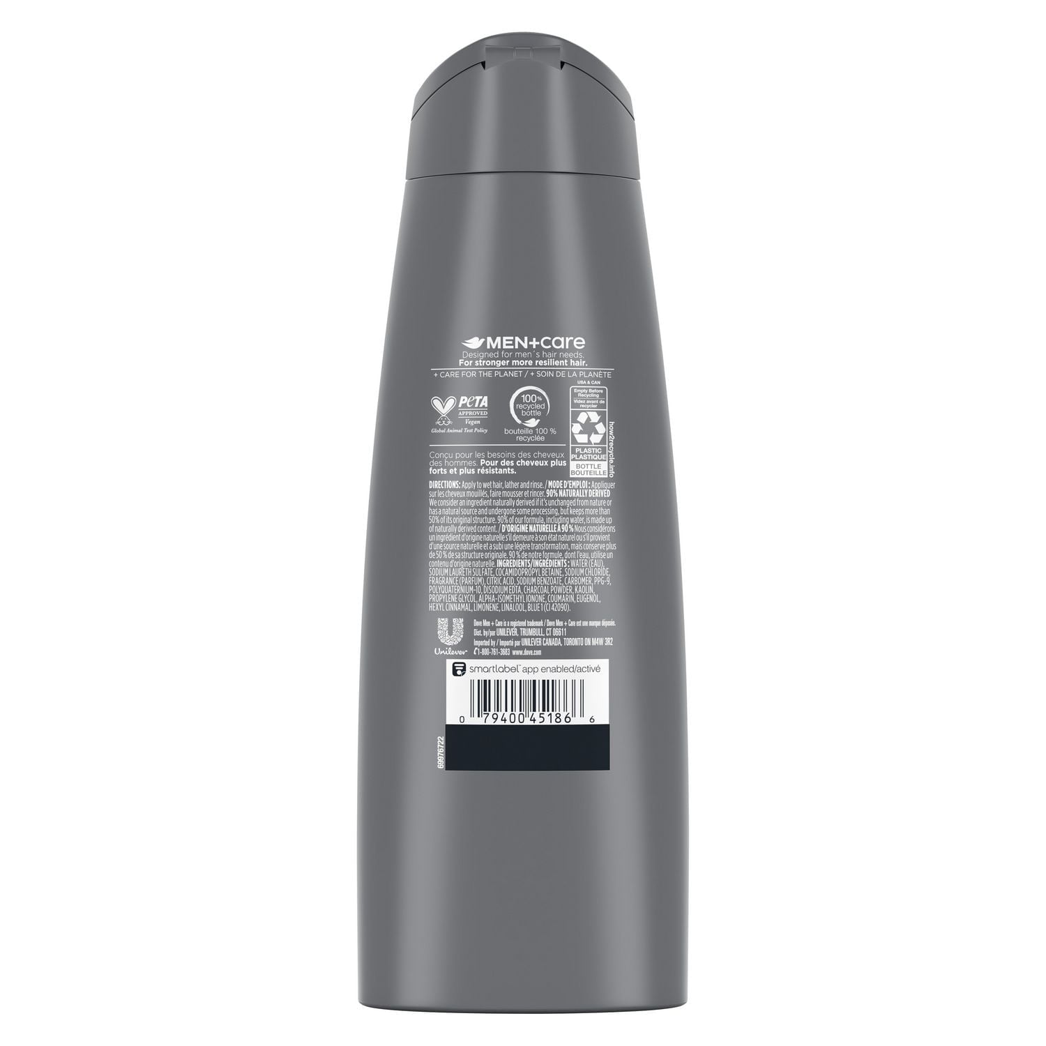 Shampooing Dove Men Care Charcoal + Clay 355ml Shampooing