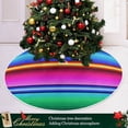 thumbnail image 6 of FMSHPON Colorful Stripes Xmas Christmas Tree Skirt Stand Mat for Holiday Party Decoration Indoor Outdoor 48 inches, 6 of 6
