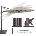 thumbnail image 4 of FLAME&SHADE 11ft Round Outdoor Patio Offset Hanging Cantilever Umbrella with Base for Garden,Deck and Poolside,Gray, 4 of 7