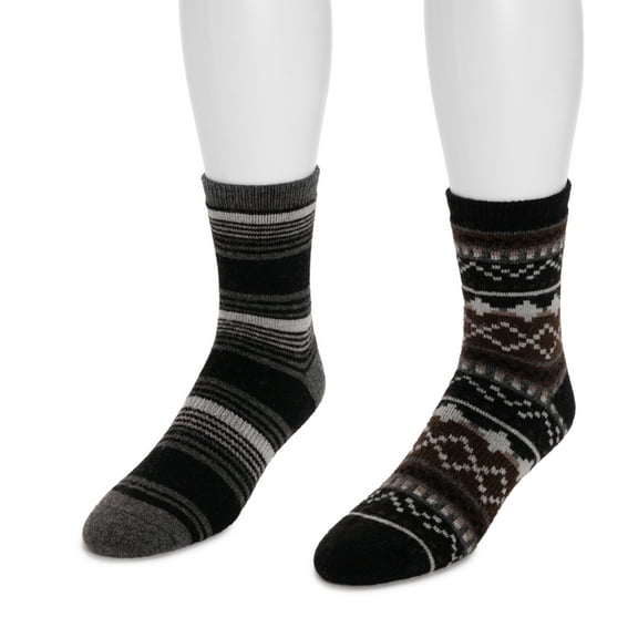 MUK LUKS Men's Wool 6 Inch Socks (2 Pair Pack)