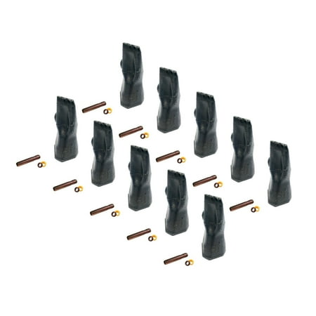 

10 Backhoe Bucket Teeth 208-5236 Long Tip w/ Pin fits CAT DRS230 Series Adapters