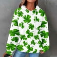 thumbnail image 2 of St. Patrick's Day Hoodies for Women Cozy Waffle Long Sleeve Fashion Gradient Color Graphic Print Oversize Sweatshirts(Green,S), 2 of 5