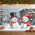 thumbnail image 5 of Festive Snowman Christmas Banner Holiday Decoration Winter Backdrop for Party Celebration Home Decor Photography, 5 of 9