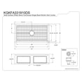 thumbnail image 3 of Gourmetier KGKFA331810DS Arcticstone 33-Inch Solid Surface White Stone Apron-Front Single Bowl Farmhouse Kitchen Sink with Strainer and Grid in Matte White/Brushed, 3 of 7