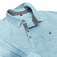 thumbnail image 3 of LONKITO Mens Polo Shirts Cotton Linen Long Sleeve Pullover Shirts with Pockets for Casual Business Work, 3 of 7