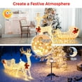 thumbnail image 6 of Costway 6 FT Christmas Lighted Reindeer & Santa's Sleigh W/ 215 LED Lights & 4 Stakes Gold, 6 of 8
