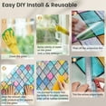 thumbnail image 5 of DF Stained Glass Window Film,Static Cling Window Privacy Film Decorative UV Sun Blocking Non-Adhesive Glass Window Covering for Home Bathroom, 23.62"x78.74", 5 of 7