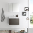 thumbnail image 3 of Fresca Mezzo 30" Gray Oak Wall Hung Modern Bathroom Vanity with Medicine Cabinet, 3 of 6