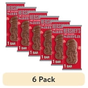 (6 pack) Hershey's Milk Chocolate Santa Christmas Candy, Bar 1.2 oz