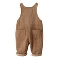 thumbnail image 3 of Staki Kid Overalls Girls Overalls, Little Big Girls Casual Soft Denim Pants Jumpsuit 6-24M 3-5Y(Coffee,4-5 Years), 3 of 5