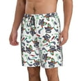 thumbnail image 2 of KLL Dinosaur on Excavator2 Men's Casual Summer Beach Shorts Hawaiian Shorts with Pockets-Small, 2 of 5
