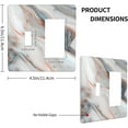 thumbnail image 4 of Sdmnsg-T Imprimé Marbre Blanc 1 Toggle 1 Rocker Plaques Décoratives pour Réceptacle Électrique pour Chambre Cuisine Ferme Maison Décor 4.5x4.5 Po, 4 of 5