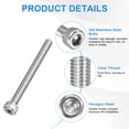 thumbnail image 2 of Uxcell 30-Pack M3 x 30mm Hex Socket Head Cap Screws Bolts, 304 Stainless Steel Machine Bolt Full Thread Precision Fasteners, 2 of 7