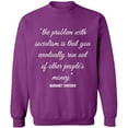 thumbnail image 2 of OXI Crewneck Sweatshirt - The Problem With Socialism, Basic Casual Sweatshirts for Men's and Women Fleece Sweatshirt Long Sleeve - Purple X-Large, 2 of 2
